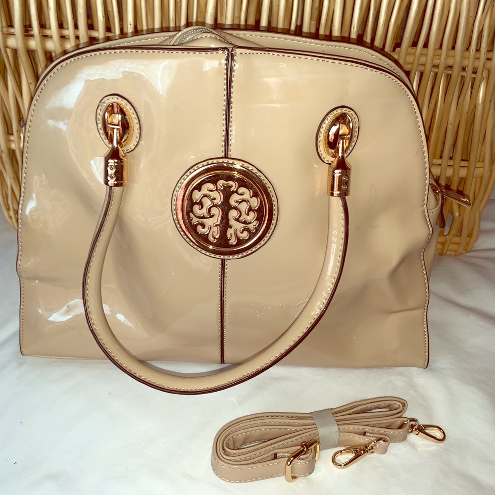 NEW Nude Patten Leather Purse